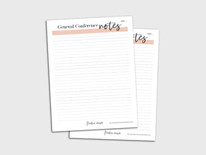 Super Simple General Conference Note Taking Sheet