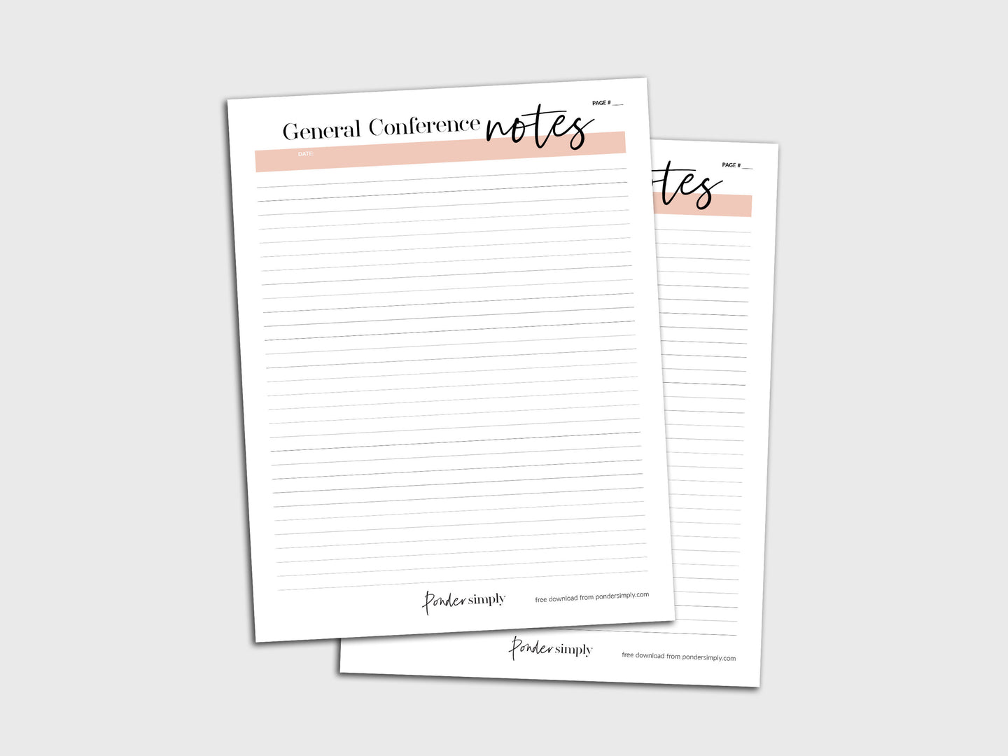 Super Simple General Conference Note Taking Sheet